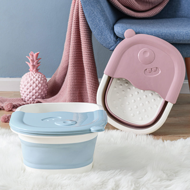 Plastic Foldable Bucket Foot Bath Bucket Bathroom Foot Wash Basin Laundry Buckets Portable Folding Water Container Large