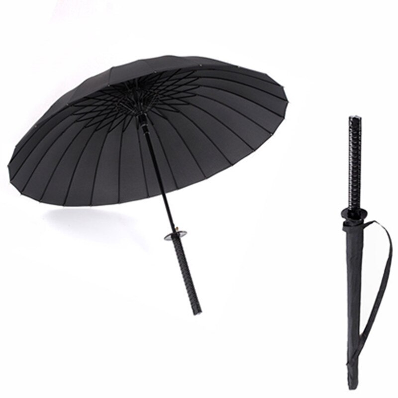Long Handle Umbrella Japanese Samurai Sword Sunscreen Waterproof Summer Umbrella Semi-automatic Umbrella 8-24K Strong Umbзонт