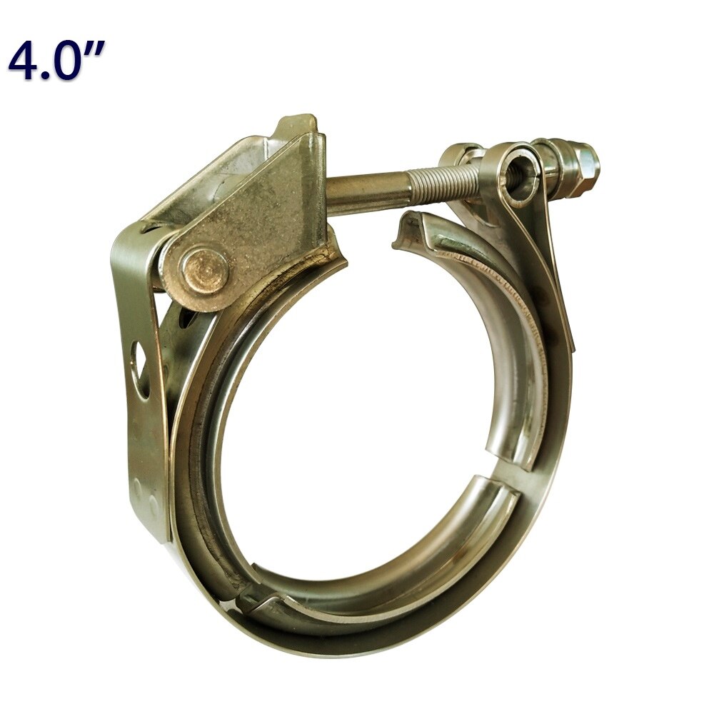 Zuczug 1.5 to 6.0 tommer quick release v band klemme rustfrit stål 304 udstødnings nedløbsrør - kun klemme uden flanger: 4.0 tommer