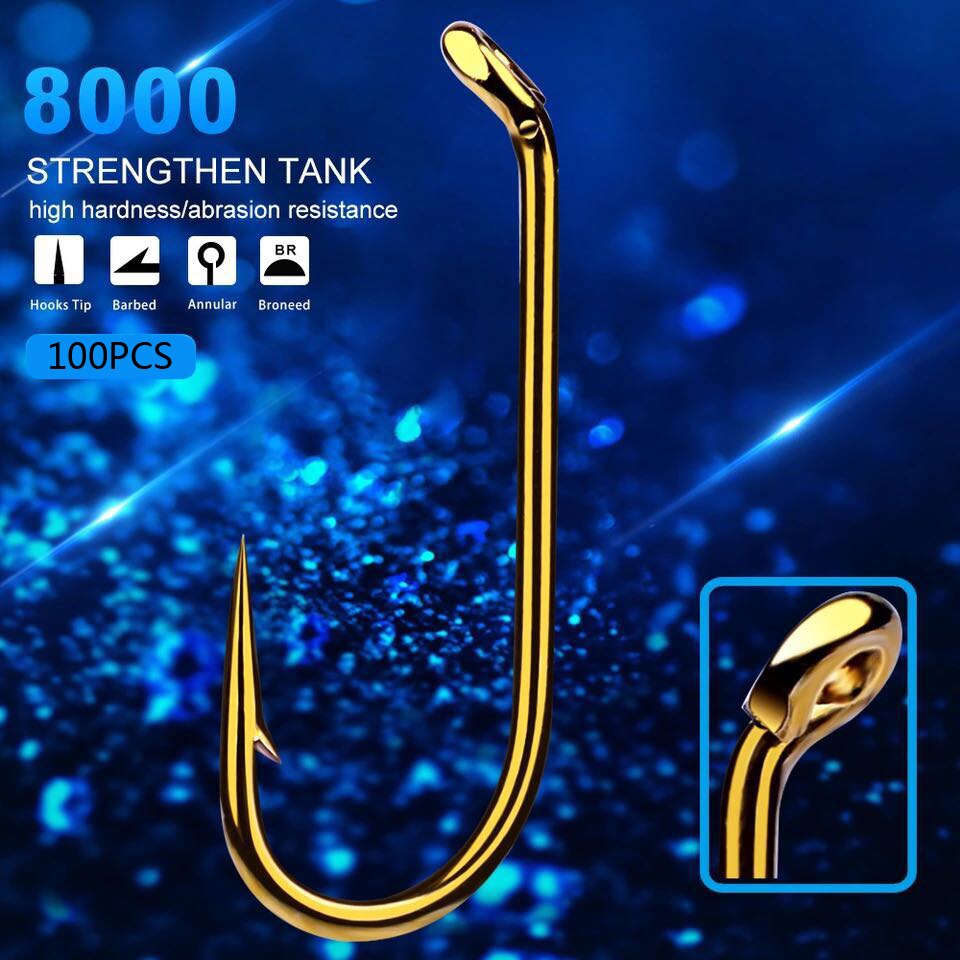 100pcs/lot Fly Fishing Hook Size 8/12/14/16# Fishhook Fly Hooks Fishing Trout Salmon Dry Flies Fish Hook Tackle