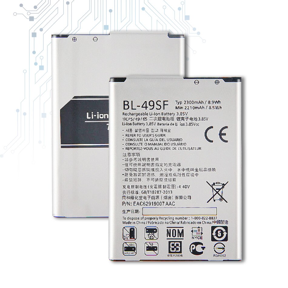 Handyakku bl -49sf für lg  h735t h525n g4 mini  g4 beat  g4s h736, ersatzakkus 2300 mah