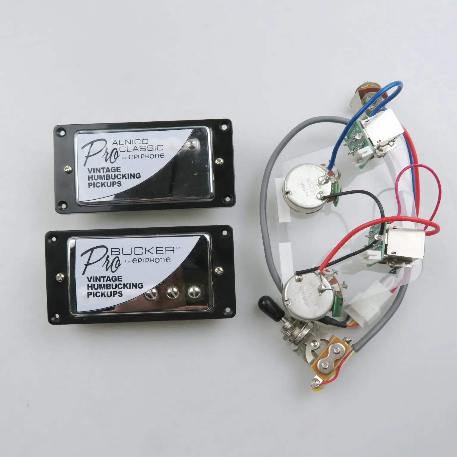 Humbucker Alnico Classic 57 y PRO Bucker pastillas de guitarra arnés de cableado push pull: Rojo