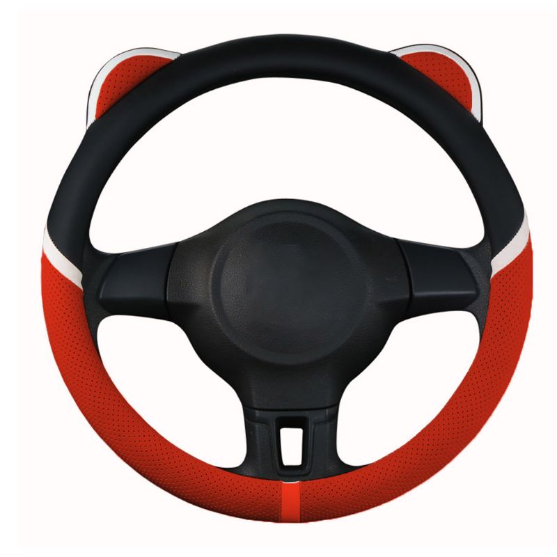 Schattige oortjes auto stuurhoes modieus antislip ademend auto-interieur
