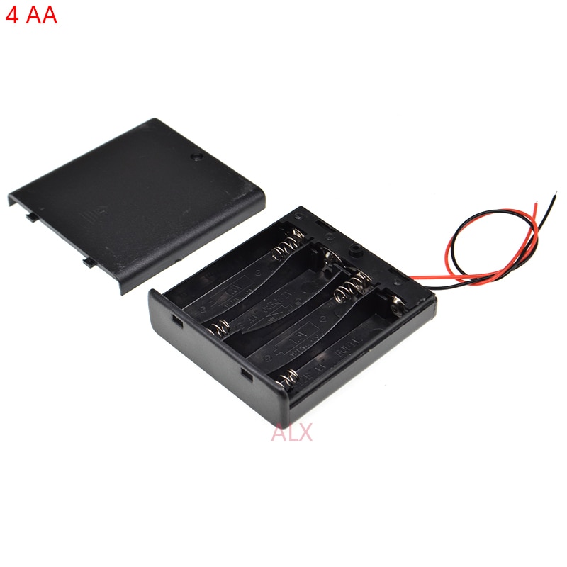 1 PCS 4 AA batterij houder met schakelaar wire Leads op/off 4x1.5 v 6 V 4AA 2A batterij case Opbergdoos diy 4 slot AA 4XAA 4 X AA