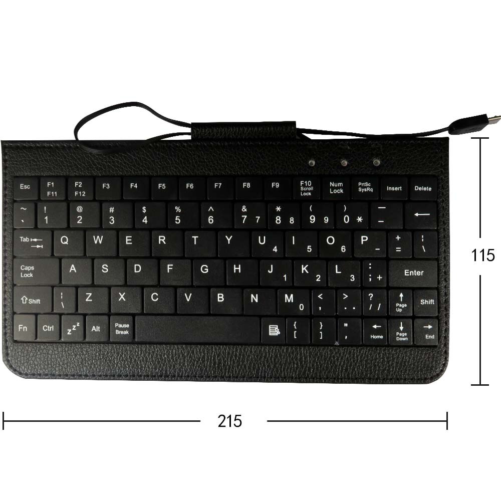 Teclado con cable antihuellas dactilares para tableta Teclast P80 Pro/X80 Pro/P80X 4G, teclado con cable USB, ligero y delgado + soporte