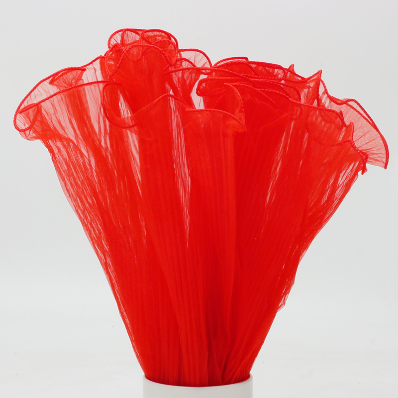 25cm*5yard Spray Yarn Flower Packaging Wave Gauze Lace Gauze Flower Shop Bouquet Floral Flower Packaging Material Net: Red
