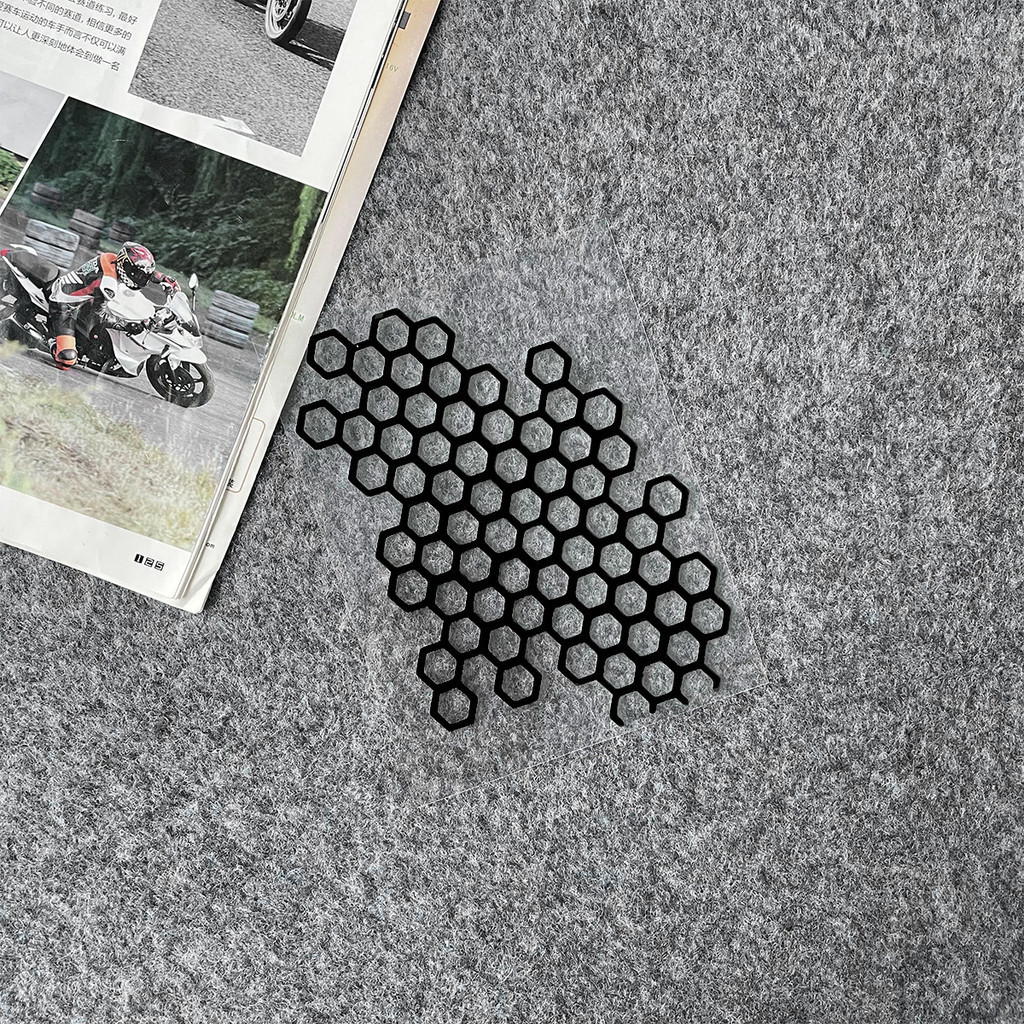 Honeycomb Motorcycle Sticker Reflective Motorcycle Helmet Body Grid Shaped Decal Waterproof Motorcycle Accesssories: army green