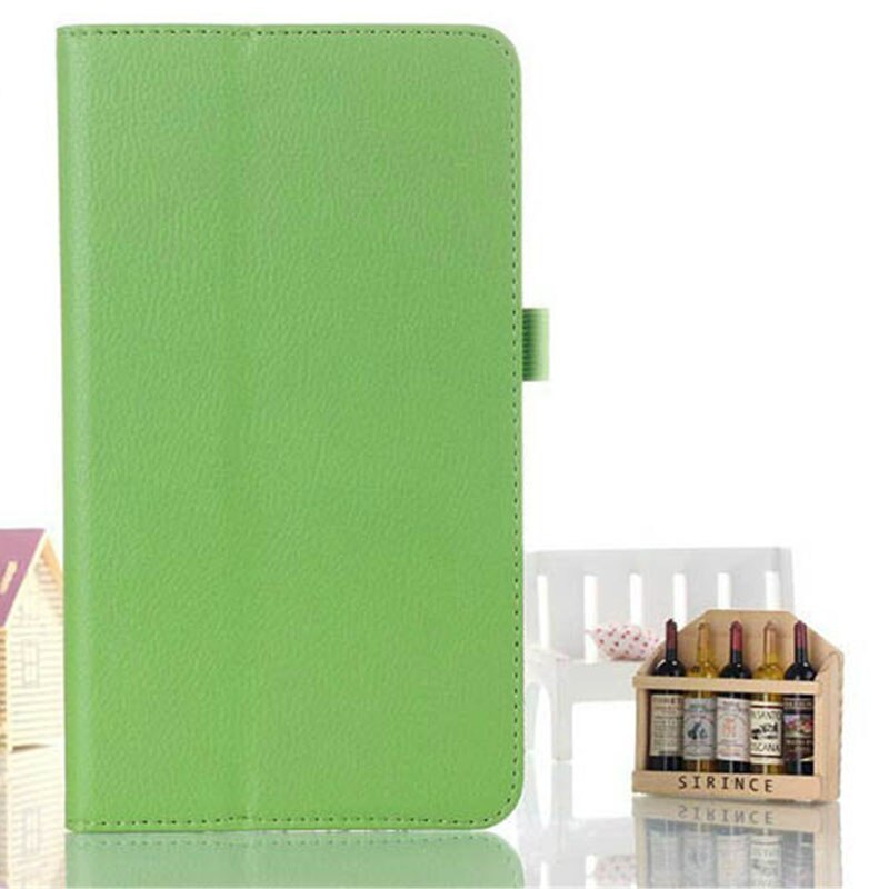 Luz peso trabajador litchi PU cuero funda con soporte Tablet funda para Samsung Galaxy Tab 4 7,0 T230 T231 T235 SM-T231 SM-T230: green