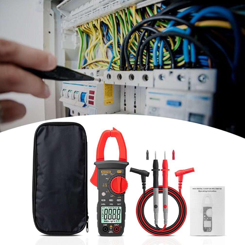 ST181/182 Digital Clamp Meter DC/AC Current 4000 Counts Multimeter Ammeter Voltage Tester Car Amp Hz Capacitance NCV Ohm Test