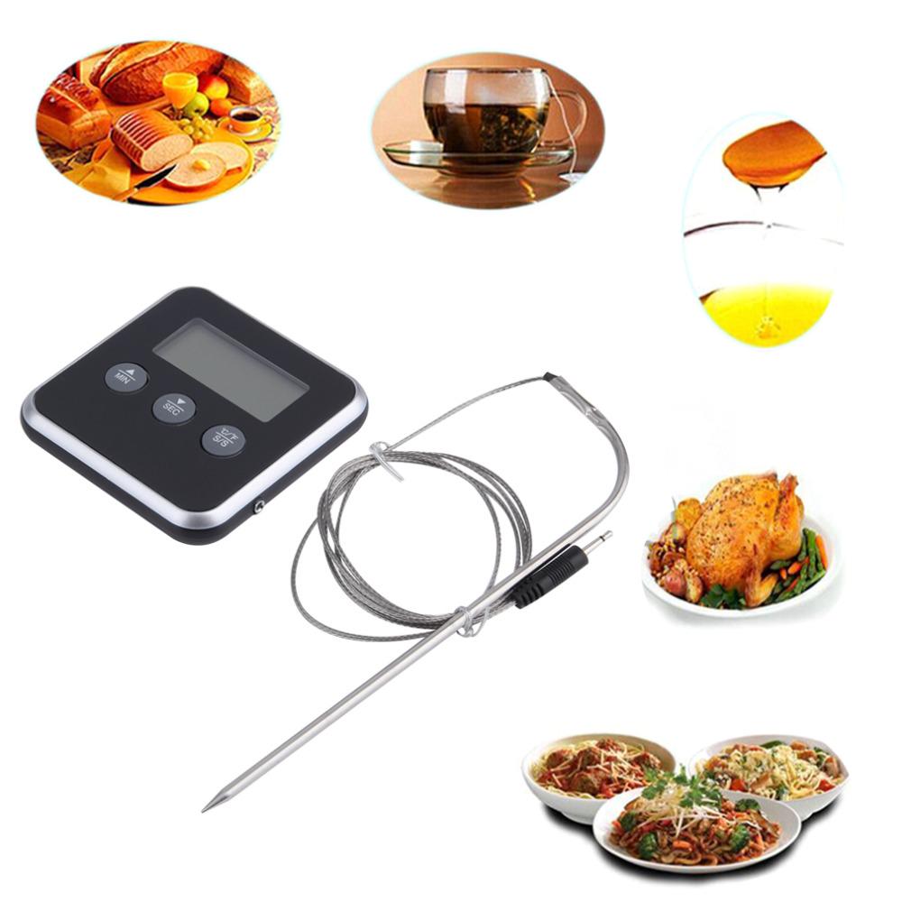 Digital Oven Thermometer Kitchen Food Cooking Meat BBQ Probe Thermometer With Timer Water Milk Temperature Cooking Tools