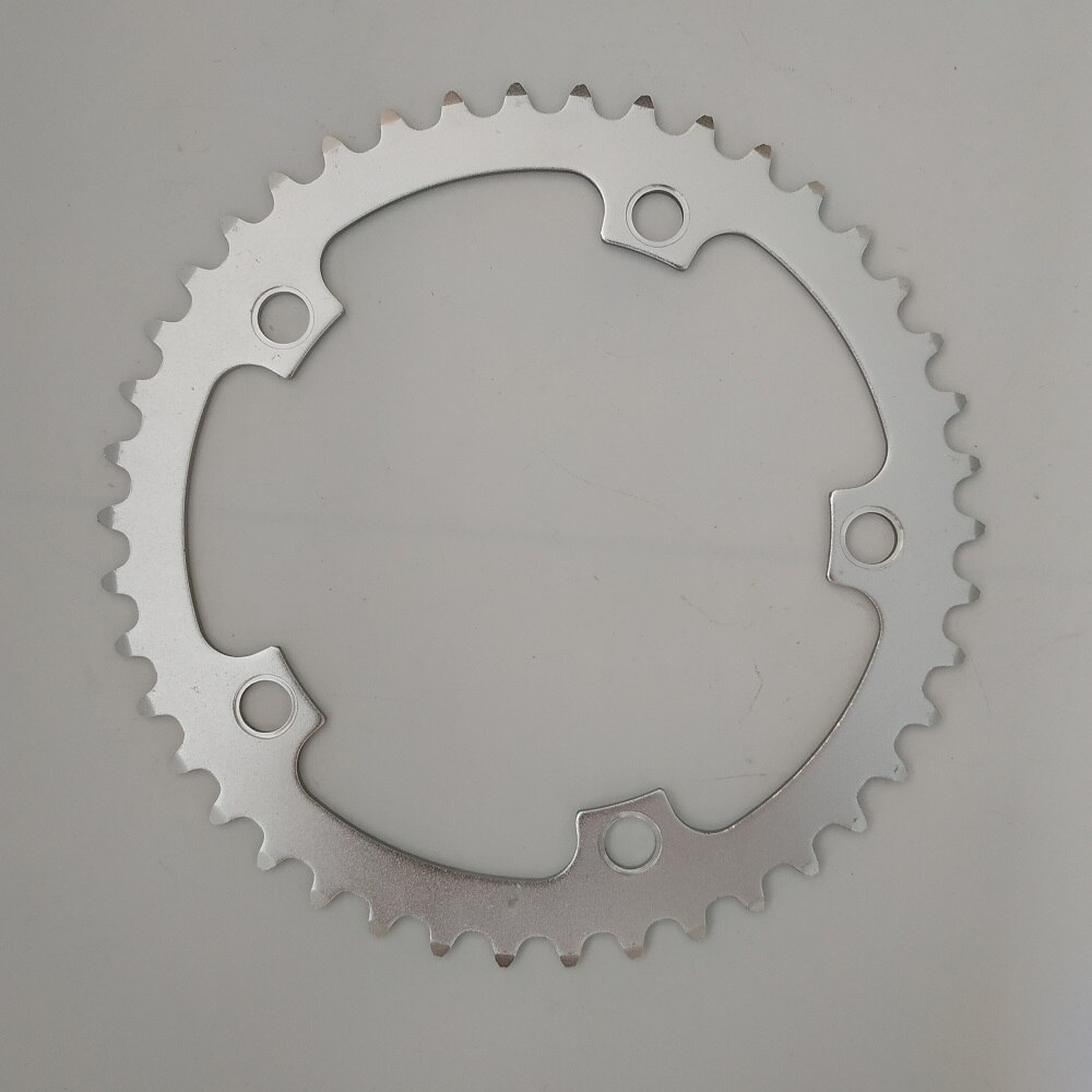 Vägcyklar kedjedrev 130 bcd 38t 39t 40t 42t 44t 46t 48t 50t 52t 53t 56t fällbara cykel kedjehjul cnc silverfärgade ringar: 130 bcd 42t