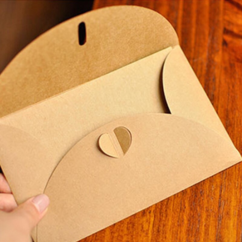 1PC carta kraft fai-da-te retrò a fiori secchi con busta invito scritto a mano biglietto d'auguri buste per inviti san valentino