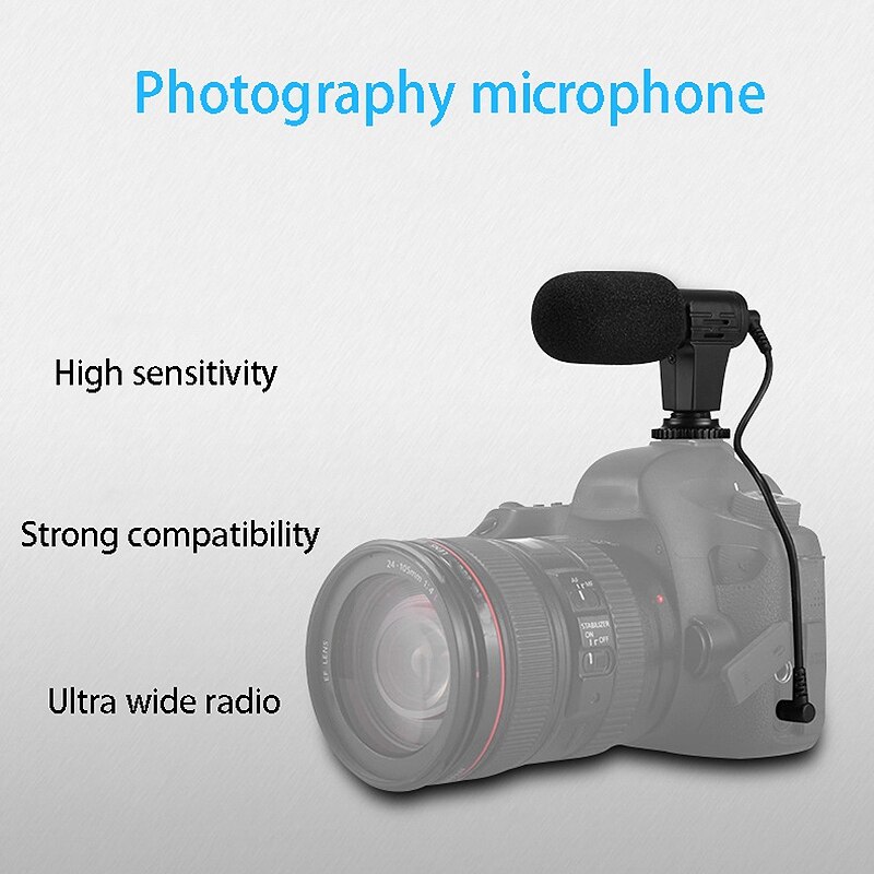 Kamera Mikrofon 3,5mm Stereo VLOG Fotografie Interview Digital Video Aufnahme Mikrofon für Nikon Kanon DSLR Kamera