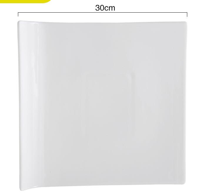 Pure White Ceramic Steak Plate Dessert Plate Home Kitchen Tableware Dinner Plate Simple And Delicate Ceramic Tableware: 12inch