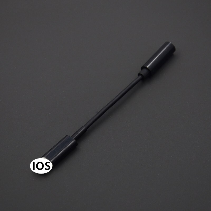 Headphone Adapter For huawei xiaomi Type-c AUX Earphone Adaptador on IOS 14 11 12 13 To 3.5mm Jack Female Male Charger Adapters: Black for IOS
