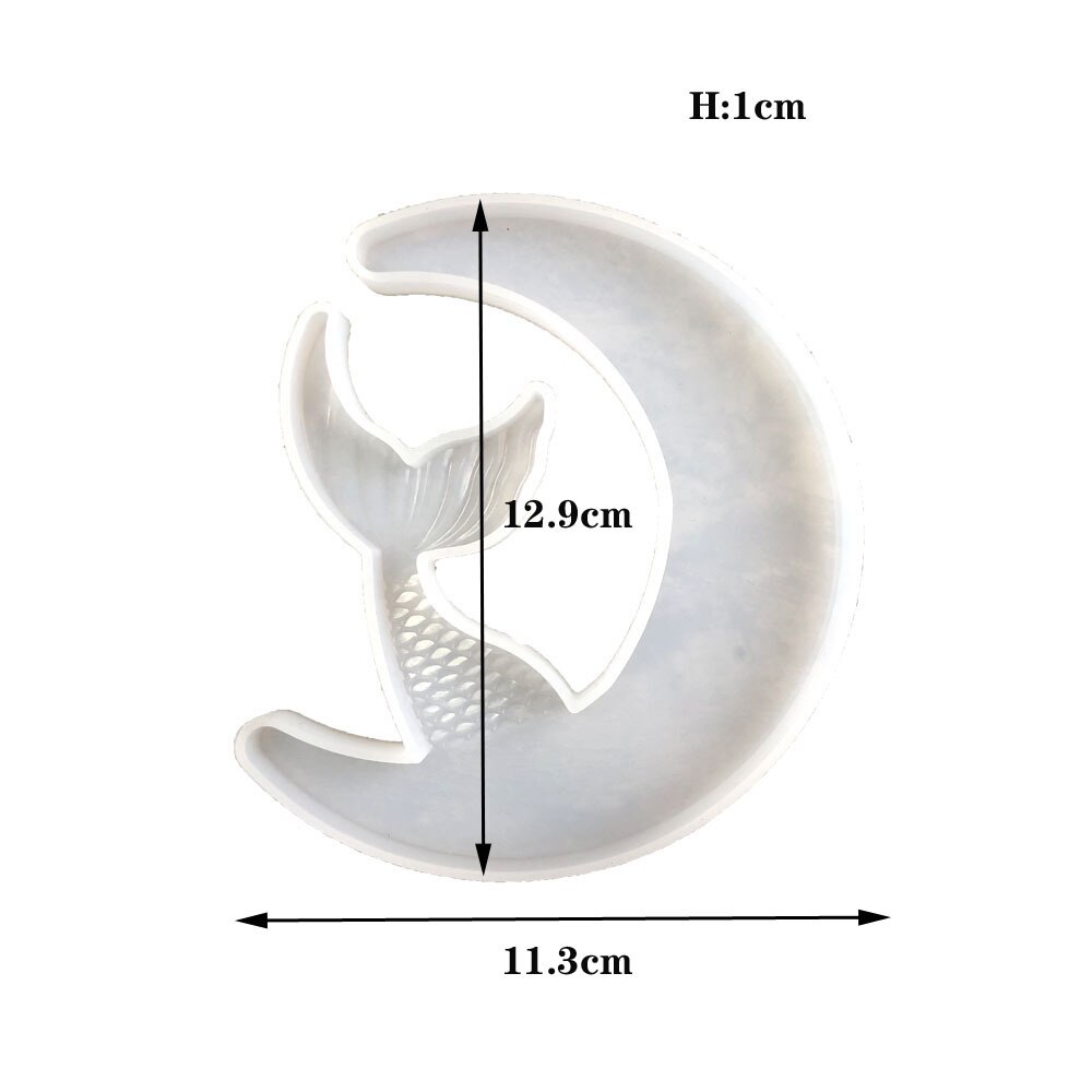 Diy maanhanger mal spiegel epoxy siliconen hars mal voor het maken van sieraden: Visstaart