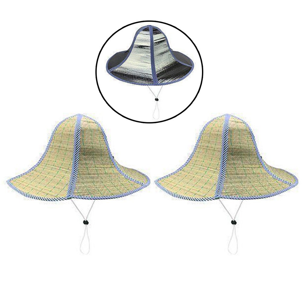 2 pçs dupla face dobrável palha chapéu de sol ajustável respirável pesca pára-sol bonés moda leve chapéu de proteção uv: Lavanda
