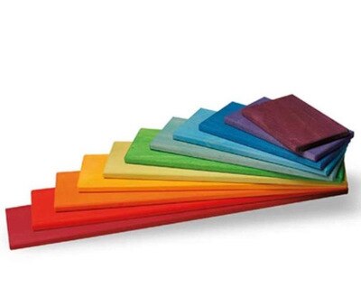 Arcobaleno di legno Blocchi di Legno Blocchi di accatastamento giocattoli grimms arcobaleno di Legno Blocchi di Costruzione arcobaleno Colorato capretti Dei Bambini Educational Toy: 8