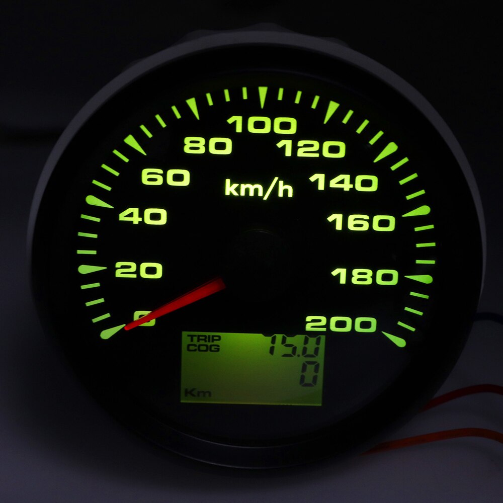85 Mm Gps Snelheidsmeters 0-200 Km/h Waterdichte Gps Snelheid Kilometerteller Meters Trip Meter Voor Auto Vrachtwagen Motorfiets 9 -32V 8 Kleur Licht