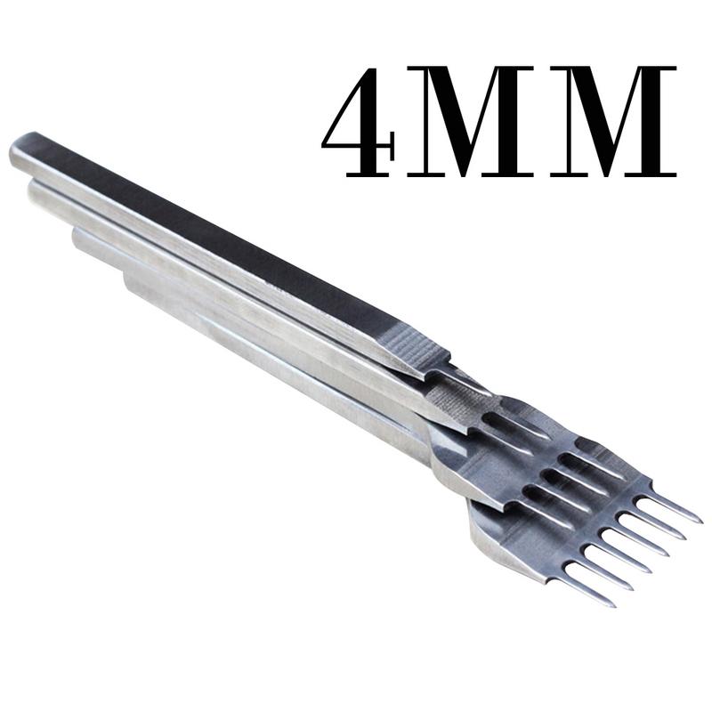 3/4/5/6mm læder håndværktøj hulstempler snøring syning hul til hjemmet syning håndlavet læder værktøj 4 stk / pakke: 4mm