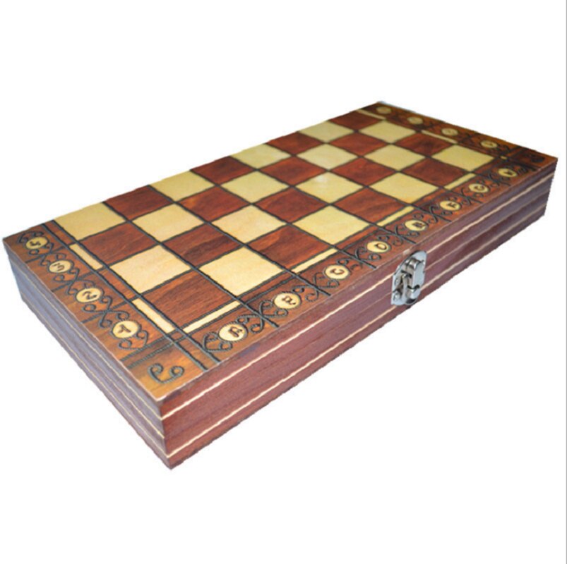 Super Magnetic Wooden Chess Backgammon Checkers 3 in 1 Chess Game Ancient Chess Travel Chess Set Wooden Chess Piece Chessboard