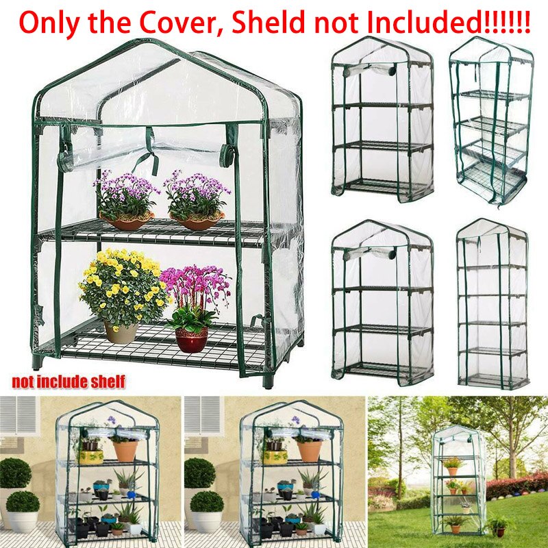 2/3/4/5 Mini Tuin Kas Cover Groeiende Tent Tier Pvc Tuin Kas Huishoudelijke Plant Kas Schuur (zonder Ijzer Stand