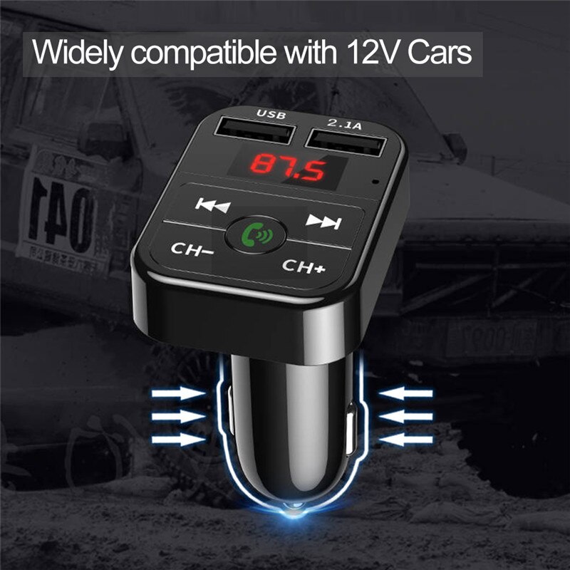 Dual USB Car Phone Charger Bluetooth 5.0 FM Transmitter Handsfree FM Modulator 3.1A Fast Charger Car Accessories MP3 Player