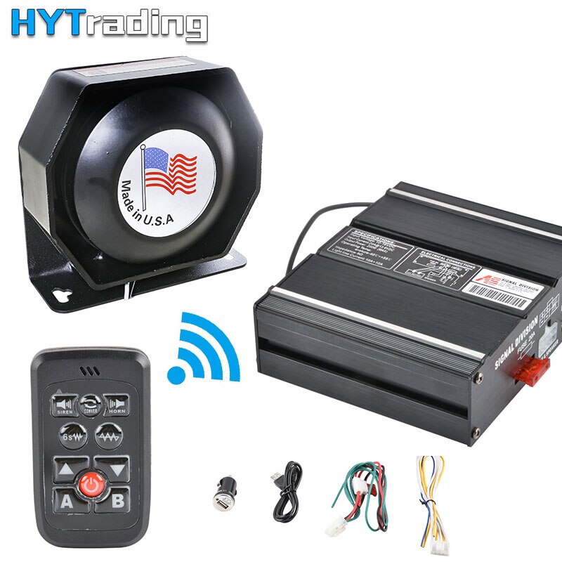 Super Loud 200W For Car Auto Truck Police Fire Siren 8 Tone Alarm Warning Speaker Black Shell DC 12V Multi-tones Horn