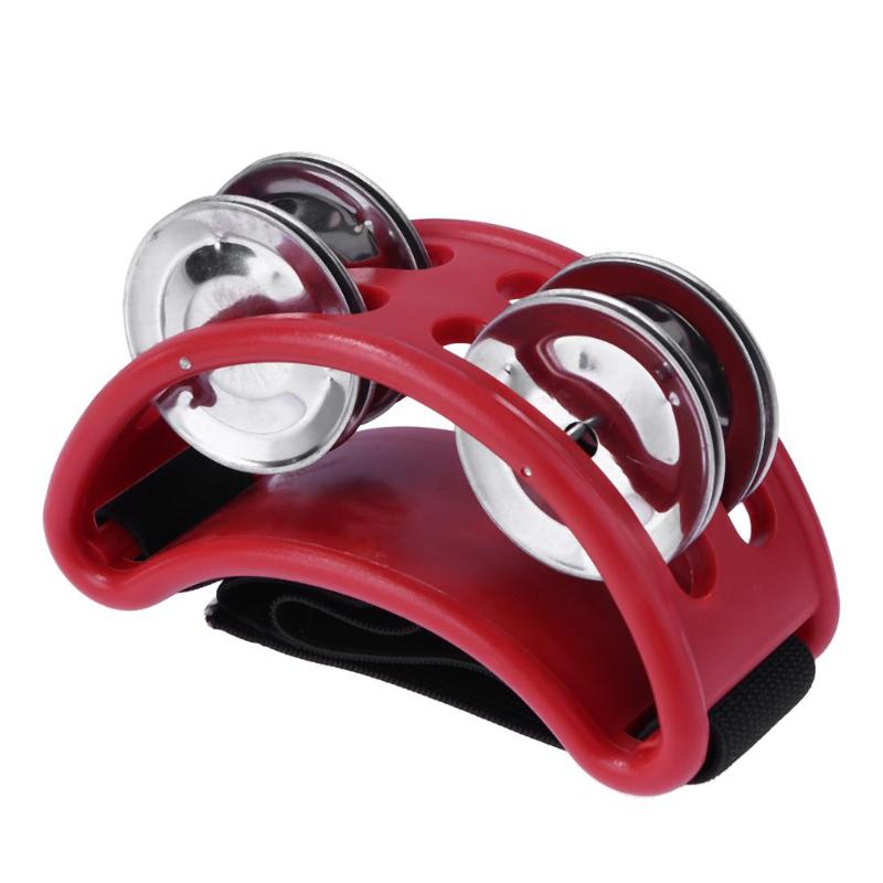 Cajon Box Drum Companion Hand Foot Jingle Tambourine Percussion Instruments Accessory Hand Foot Davul Tambourine Drum: Red