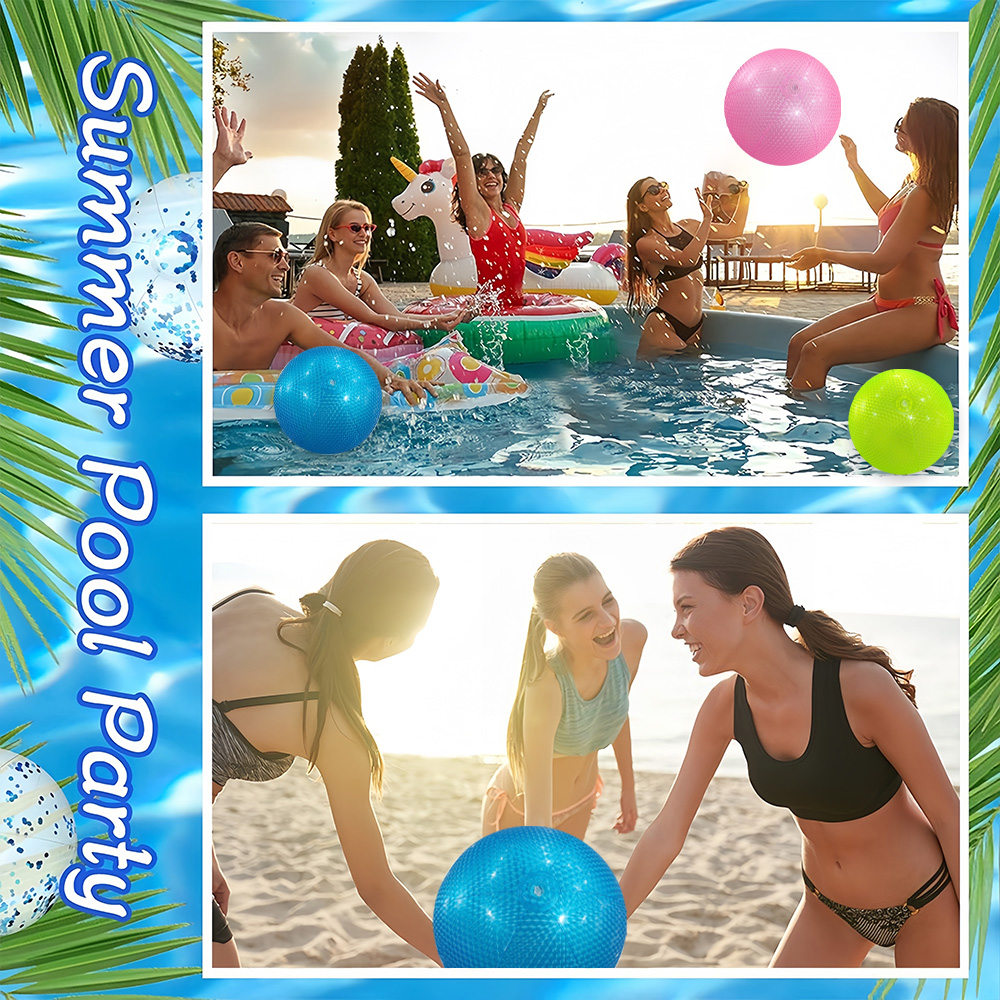 Pelota de playa inflable con perlas coloridas, adecuada para juegos de EN LA Piscina en la playa, 1 ud.