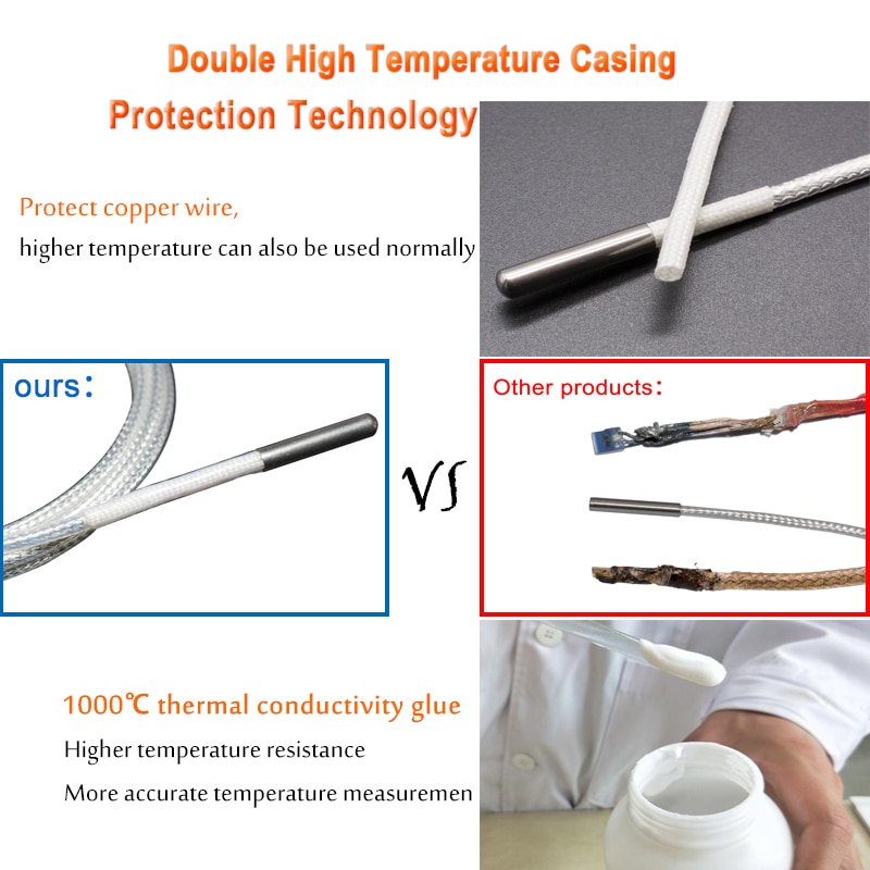PT1000 Sensor Thermokoppel 3*15*1500Mm Hotend Temperatuur Sesnor 3D Printer Onderdelen
