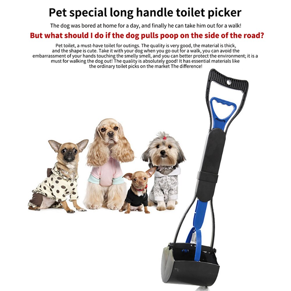 60cm Length Pet Pooper Scooper Long Handle Dog Cat Waste Picker Jaw Poop Scoop Pick Up Clean Waste Cleaning Tools