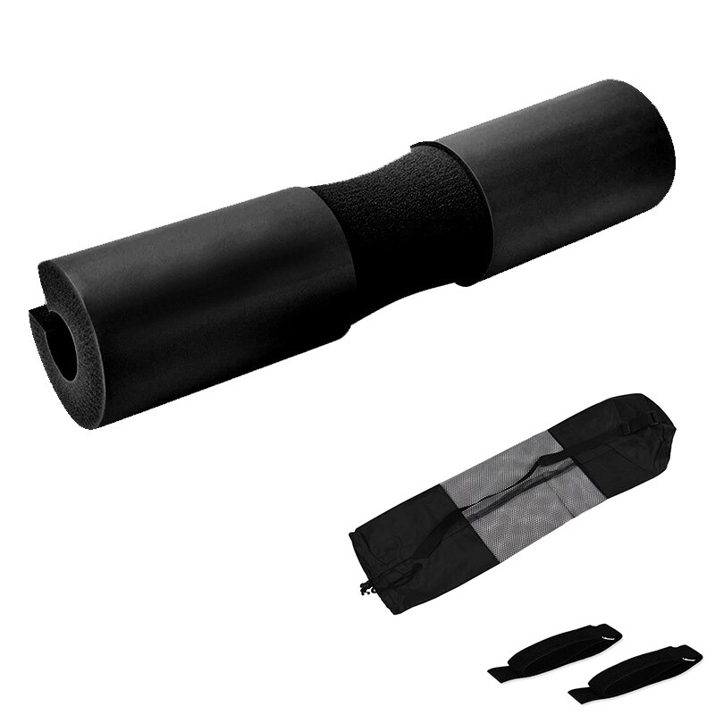 Barbell Pad Weightlifting Squat Pad Protector for Neck Shoulder Fitness Foam Barbell Bar Cover Support Pad Fitness Gym Equipment: black with bag