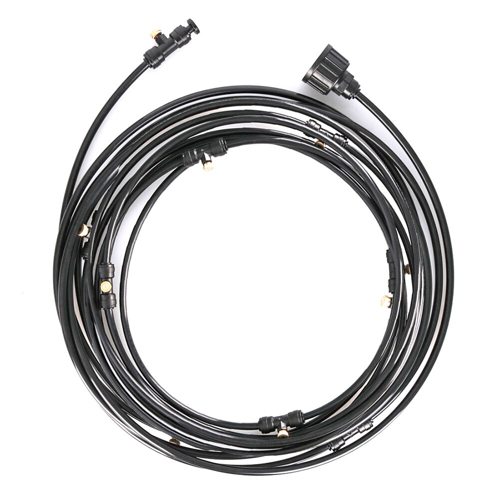 Greenhouse Garden Outdoor Watering Irrigation Misting Cooling System Kit: 12M Black