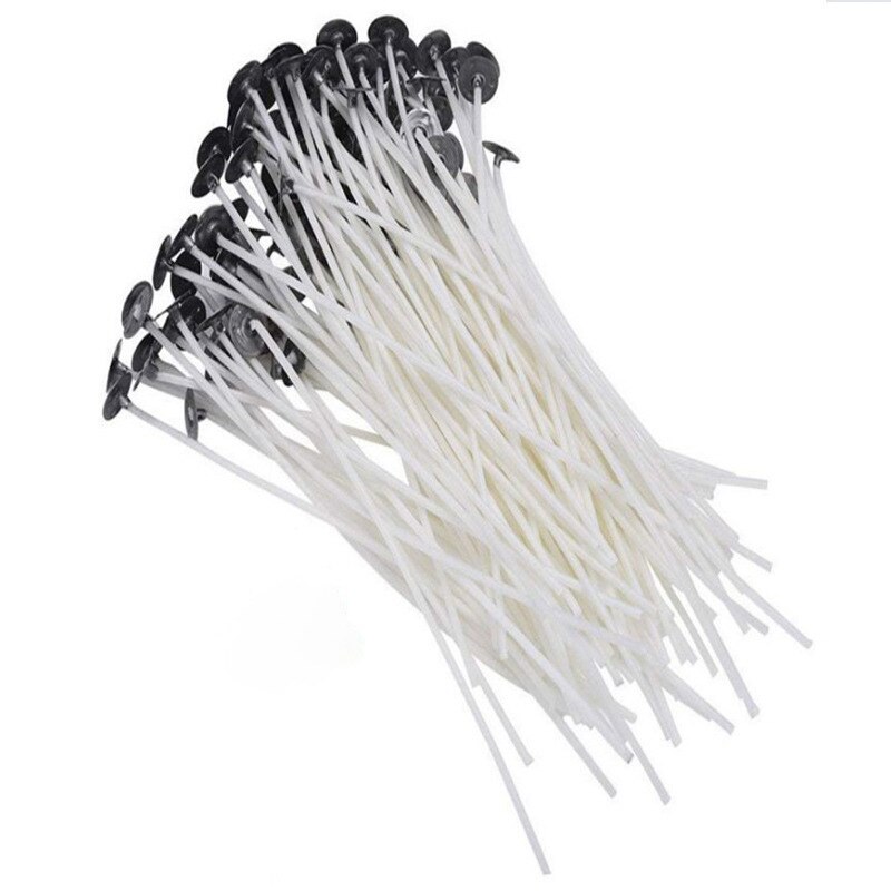 Mechas enceradas para velas perfumadas, pestañas alargadas de mecha de vela, de algodón, respetuosas con el medio ambiente, 12/17cm, 100 Uds.