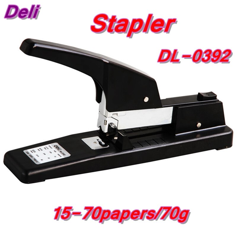 Deli 0392 heavy large stapler office supplier for 15-70 papers/70g paper with 23/6-23/10 staple retail paking
