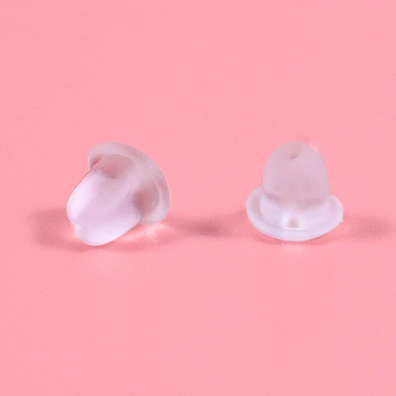 500 unids/lote transparente goma pendientes a macho blanco claro Color resultados de la joyería de DIY haciendo arete puesto tapón Accesorios