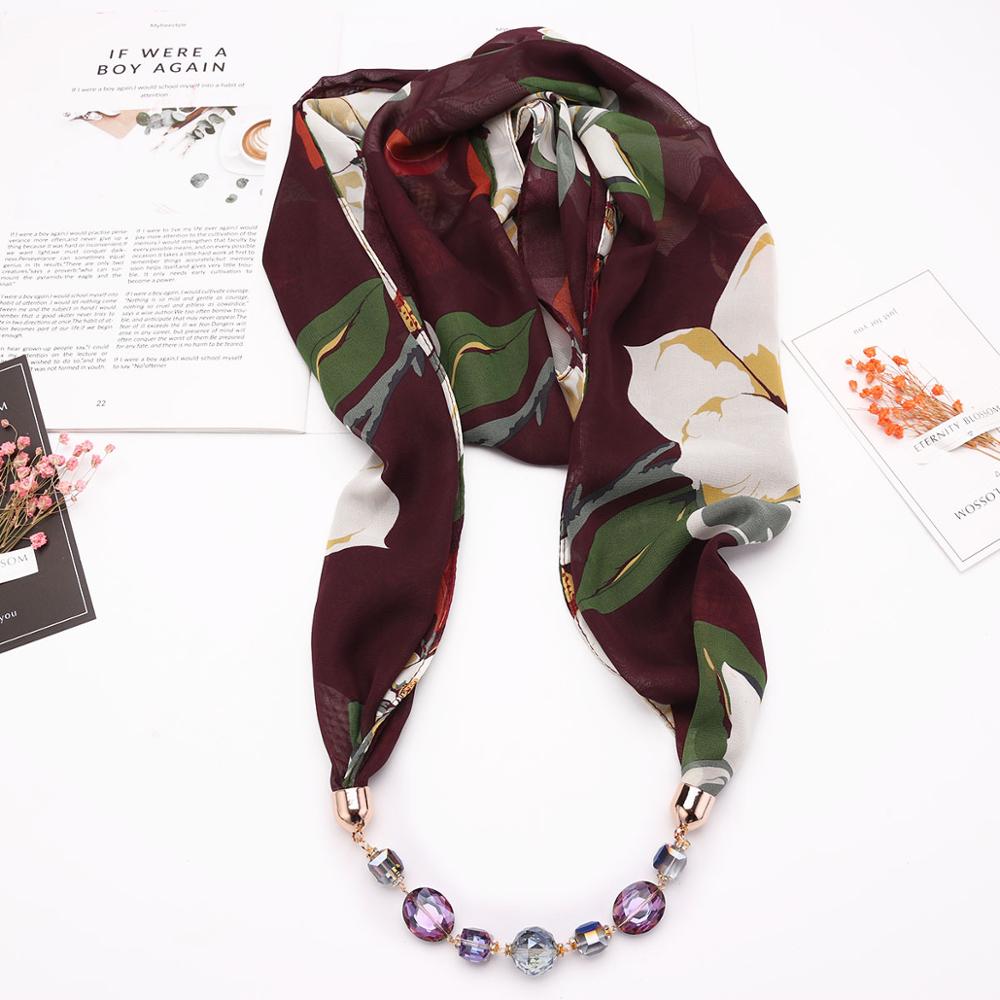 Dames sieraden hanger ketting sjaal vrouwelijke chiffon sjaals en omslagdoeken femme foulard moslim wrap hoofddoeken