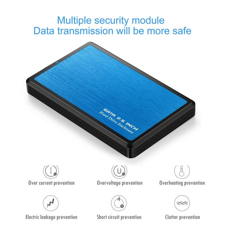2x hdd caso 2.5 Polegada sata para usb3.0 ssd adaptador para 7mm/9.5mm usb disco rígido caixa de disco rígido externo hdd gabinete (vermelho & azul)