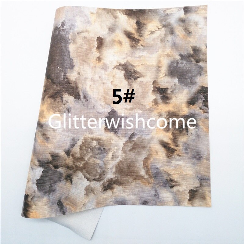 Glitterwishcome 21X29CM A4 Size Tie Dye Cloundy Faux Leer Synthetisch Leer Met Zacht Vilt Backing Voor Maken Bows GM172C: 5