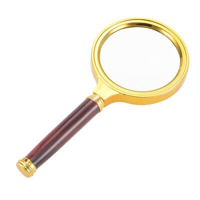 55mm 10X Handheld Read Magnifying Glass Lens Magnifier Gold Tone