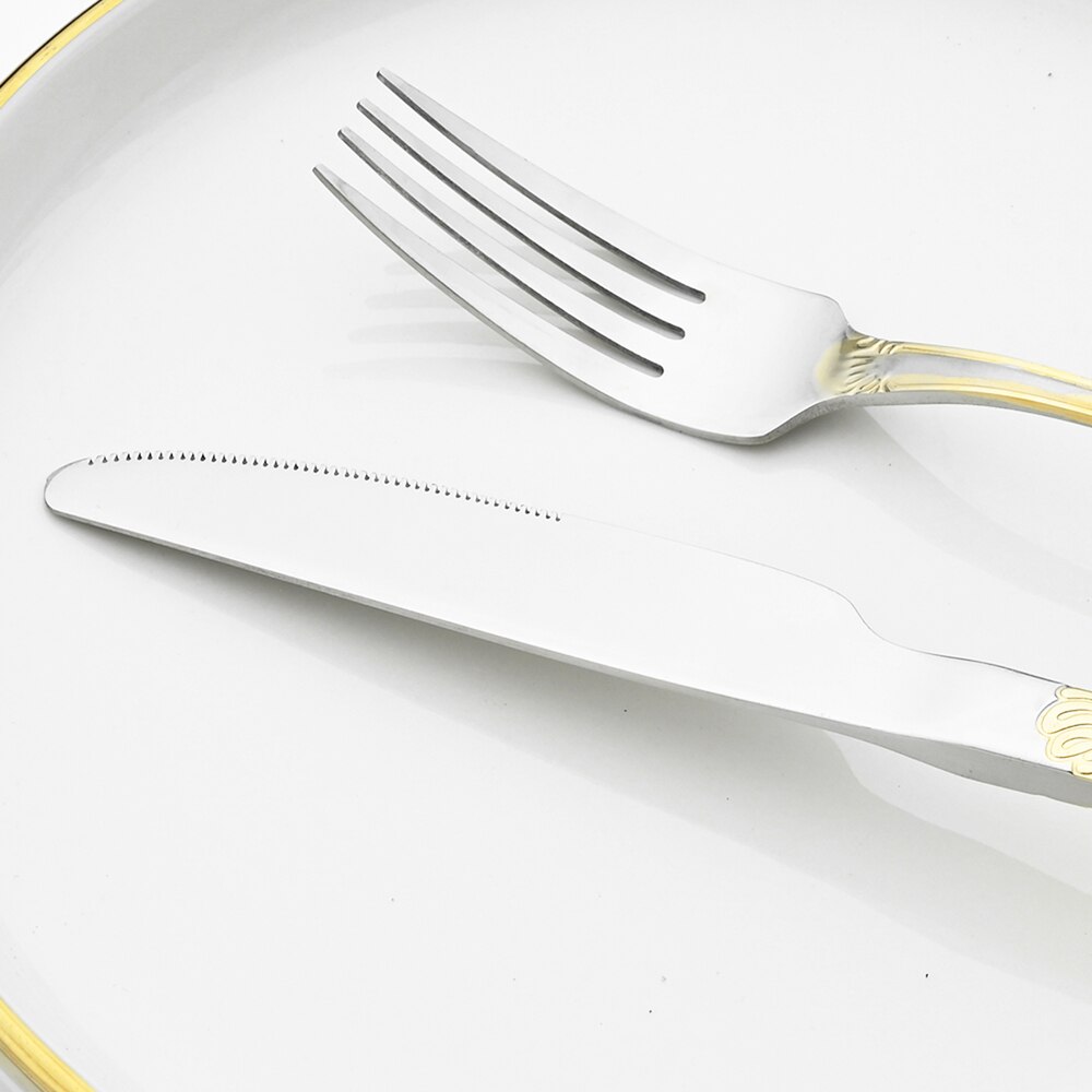 Dinnerware Vintage 304 Fork Dinner Spoon Knives Stainless Steel Silverware Set Flatware Set Kitchen Tableware