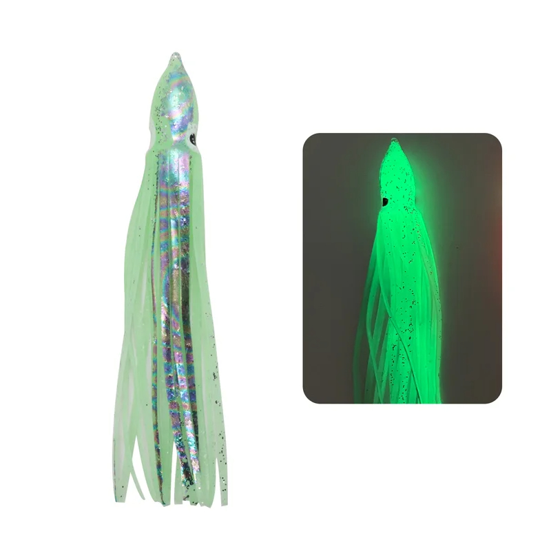 8/10/12cm saias de lula macia luminosa pesca no mar polvo fakebait atum isca de pesca biônico lula isca barco equipamento de pesca: 40mm / Vermelho