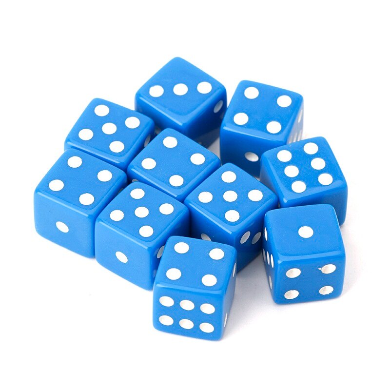 10pcs 15mm Multicolor Acrylic Cube Dice Beads Six Sides Portable Table Games Toy: BL