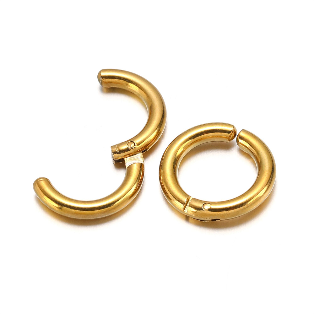 6pz/3coppie Orecchini a clip per orecchio in acciaio inossidabile per donna Uomo non penetrante Cerchio per orecchio rotondo Orecchini finti punk Gioielli per orecchio semplice: Di Colore Giallo chiaro