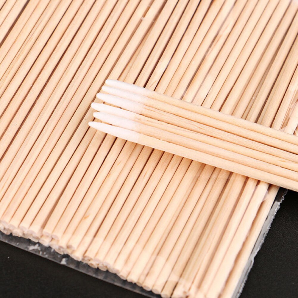 300pcs Eyelash Extension Tools Wood Sticks Cosmetic Cotton Swab Cotton Buds