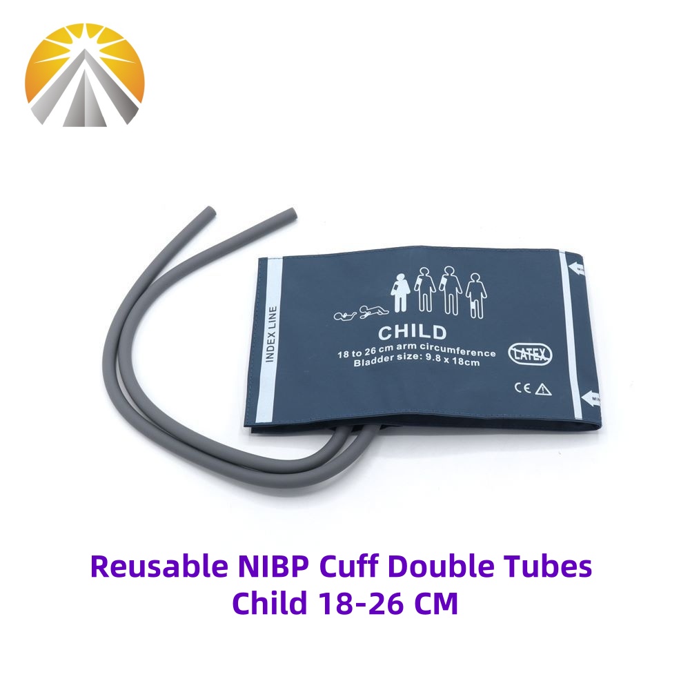 Reusable Six Sizes Available Neonates Child Adult Blood Pressure NIBP Cuff With Double Tubes Two Hose For Multi Patient Monitor: Gold
