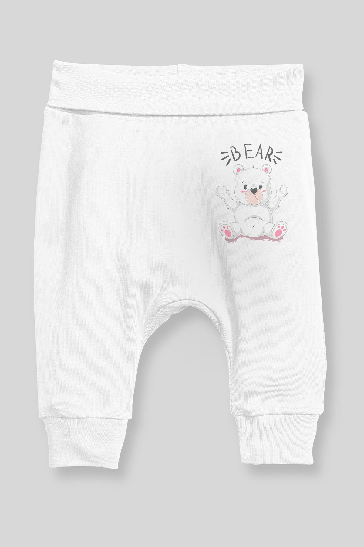 Angemiel bebê urso de pelúcia doce bebê menino harem calças pantalon branco