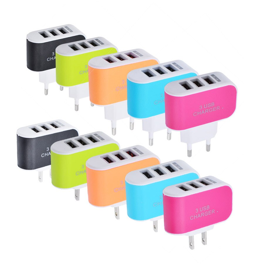 Cargador USB LED Micro 5V 2A con enchufe europeo y estadounidense carga portátil para iPhone Xr 8 iPad Samsung a50 Huawei cargador de pared rápido para teléfono móvil