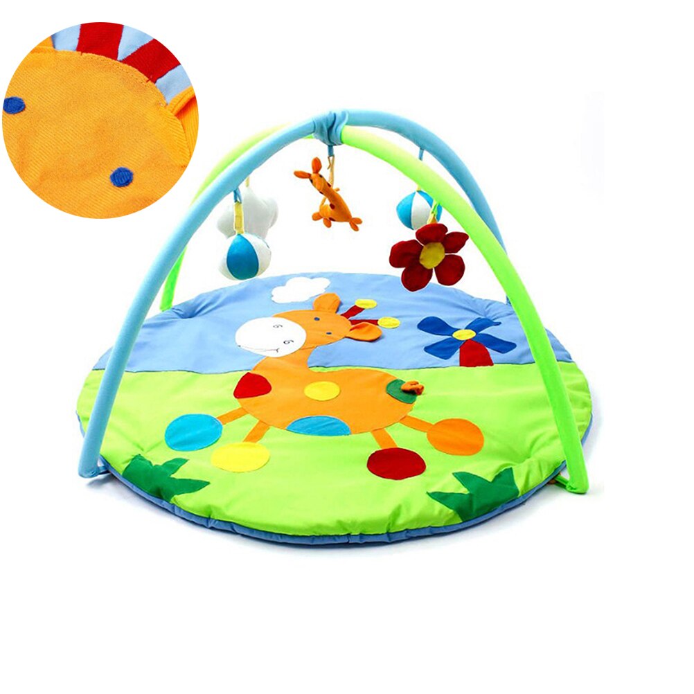 Baby Game Mat Crawling Rug Games Carpet Baby Soft Toy Play Frame (Sika Deer, Random Color of Pendant))